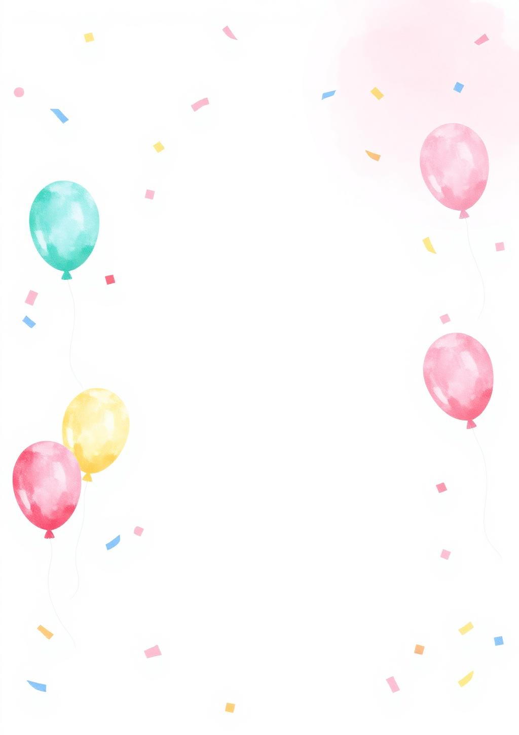 Balloons & confetti birthday invitation template