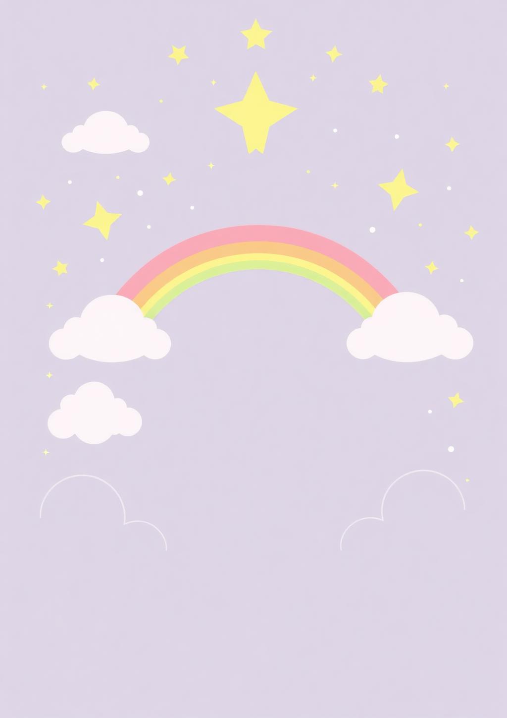 Rainbow dreams birthday invitation template