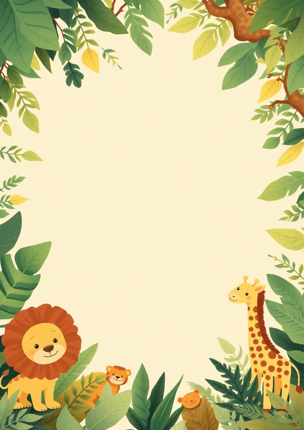 Jungle safari birthday invitation template