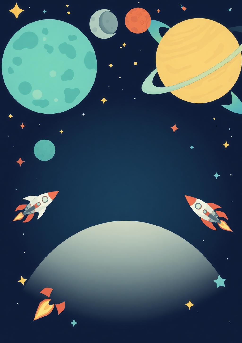 Outer space birthday invitation template